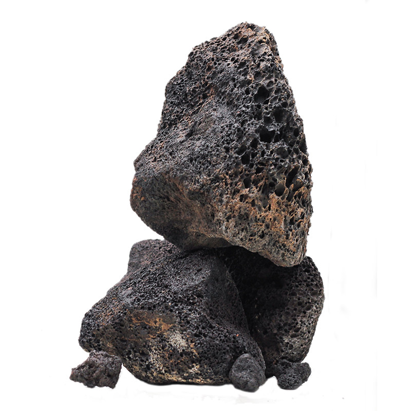 造景黑火山石大块原石天然熔岩岩石净水滤材造景