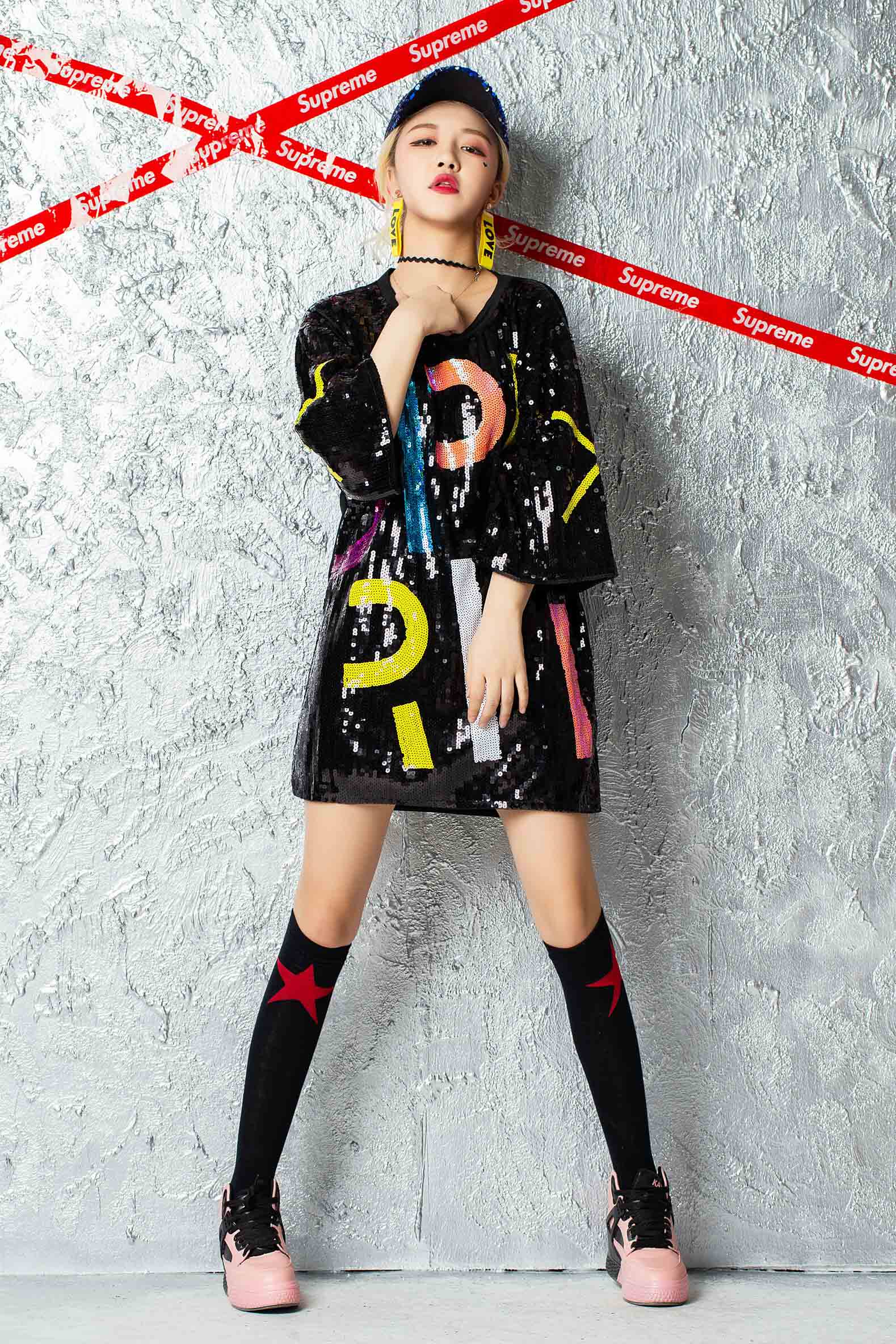 年会新款亮片女夜店女ds嘻哈演出服表演亮片街舞成人爵士领舞服装