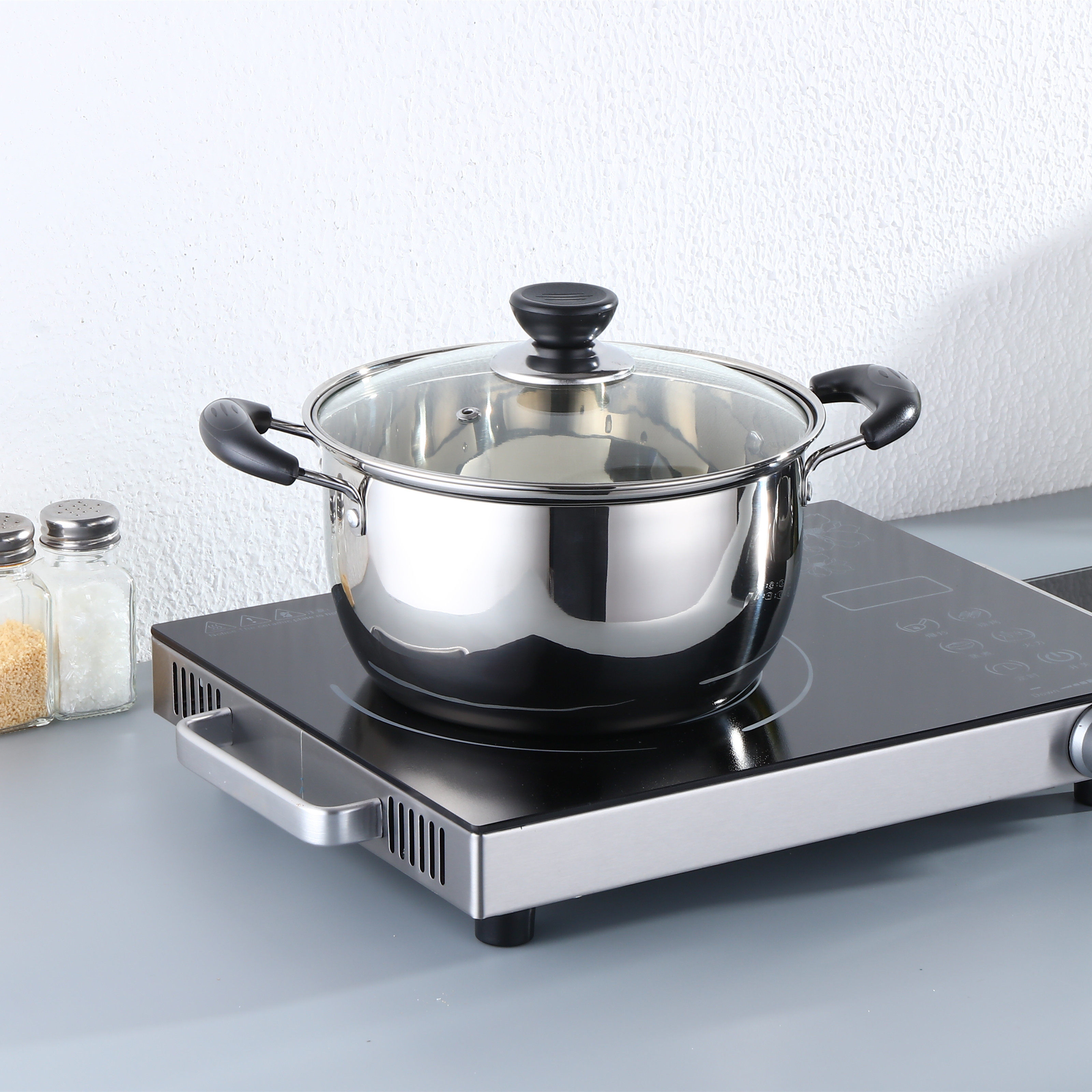 加厚不锈钢汤锅火锅煲汤锅具家用煮锅不粘锅奶锅电磁炉通用s304