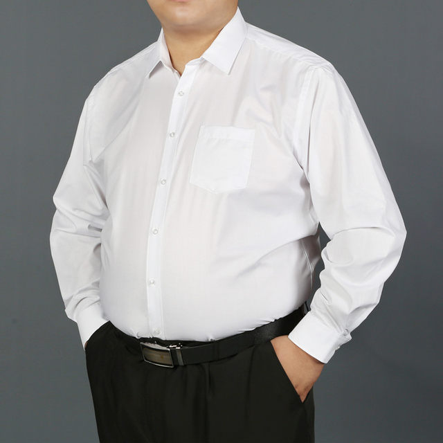 Add fat to increase men's formal shirts, large size casual loose blue shirts, special fat guys, men's black shirts Add fat to increase men's formal shirts, large size casual loose blue shirts, special fat guys, men's black shirts