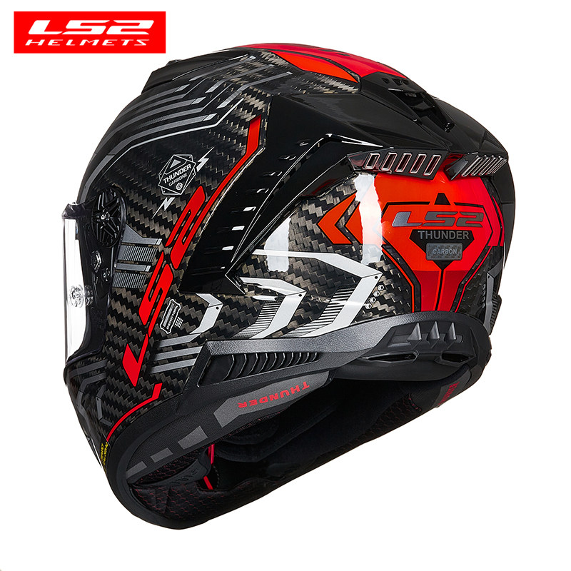 新款ls2摩托车碳纤维头盔雷霆夏季全盔赛道机车摩托车头盔