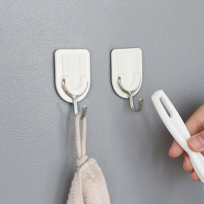 凤全挂钩粘钩家用不粘贴钩子厨房壁挂粘胶承重吸盘墙壁墙上小粘勾 - 3