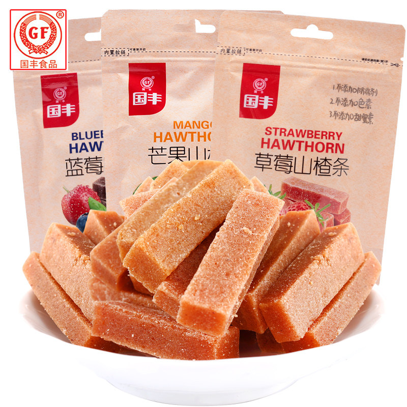山楂果味国丰60g6袋水果草莓味芒儿童制品山楂类制品