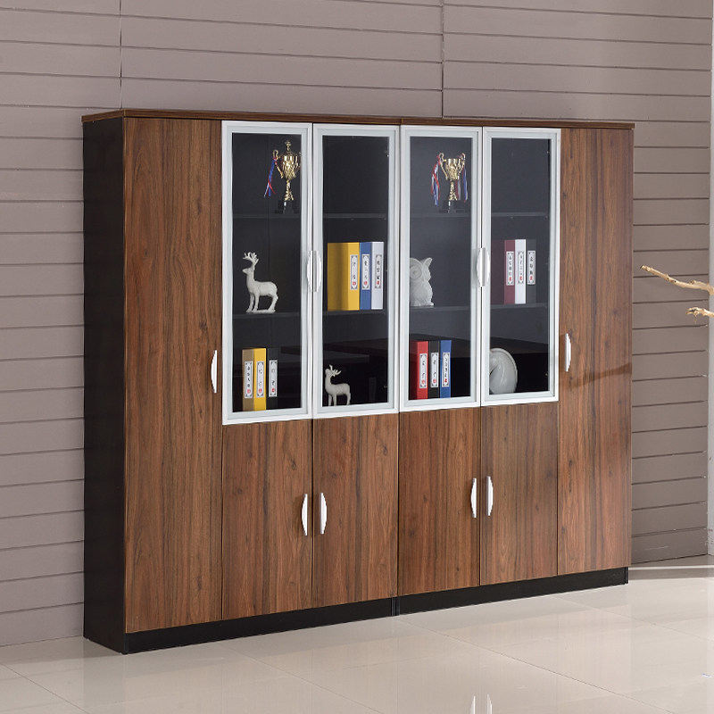 办公黎富家具板式文件柜带锁移门柜子文件柜