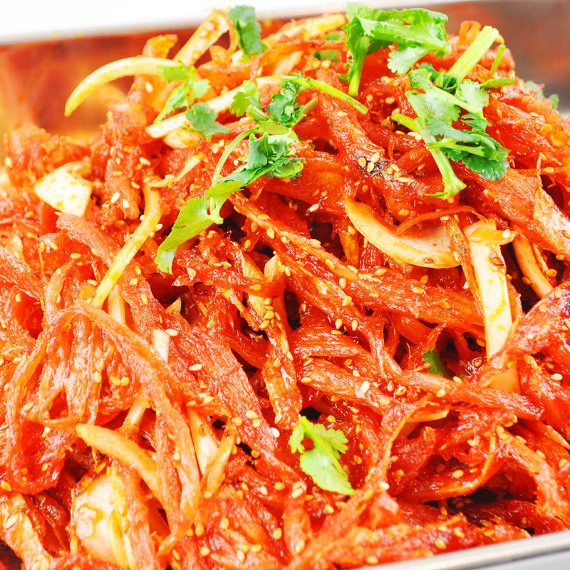 拌菜佳木斯朝鲜族新鲜冷面面馆宇花拌明太鱼3袋腌制