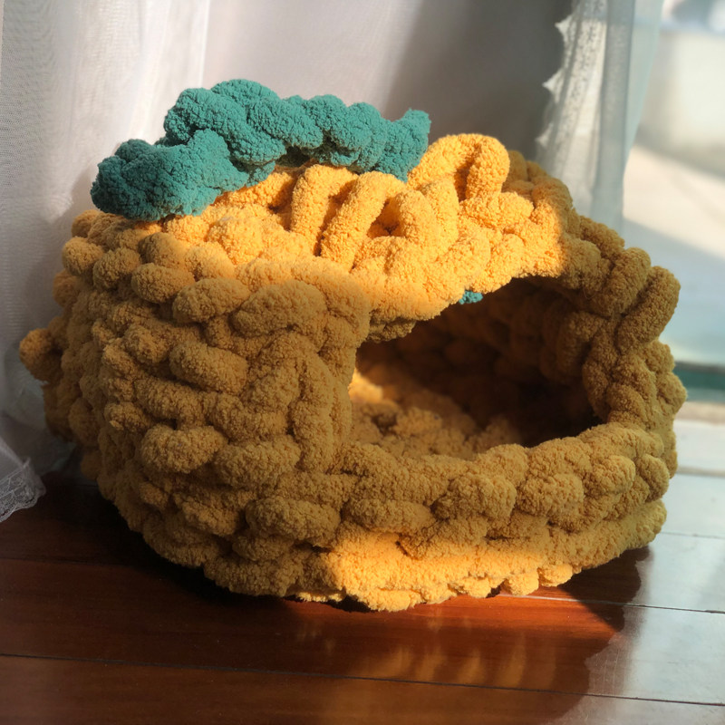 猫窝尾巴手工编织封闭丑橘萌宠宠窝仓鼠鼠窝缝纫diy材料套装