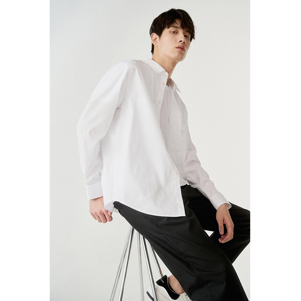 棉先生80s高支液氨全棉长袖衬衫秋季通勤休闲衬衫