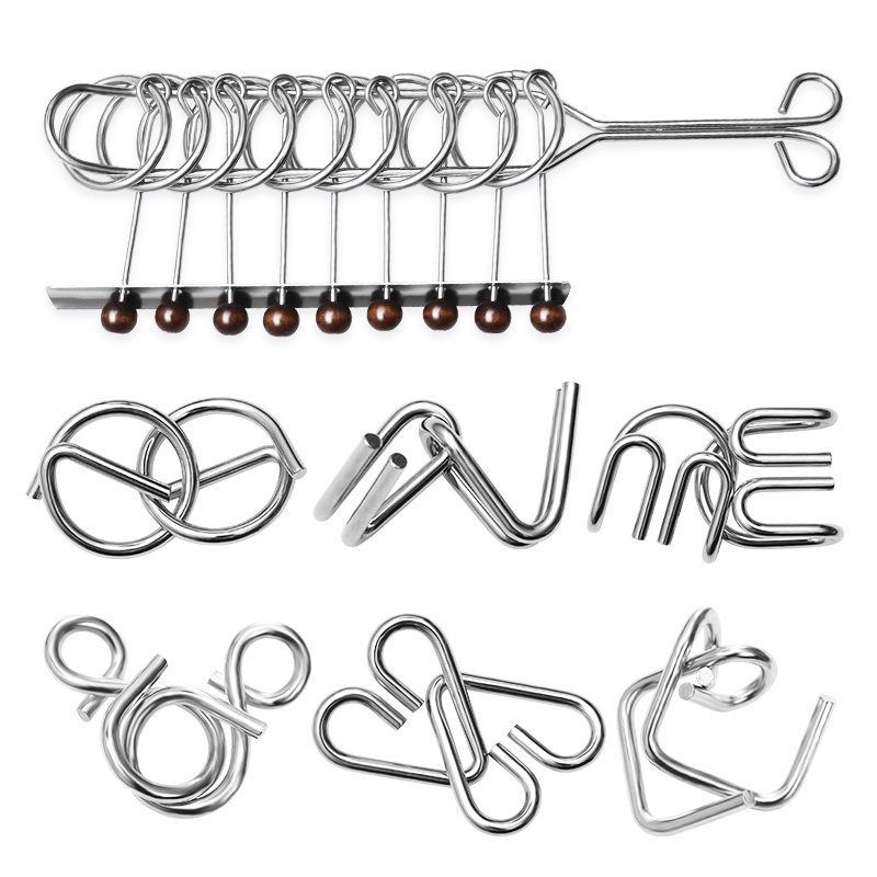 九连环套装成人益智解环智力扣小学生智慧魔金烧脑玩具儿童鲁班锁