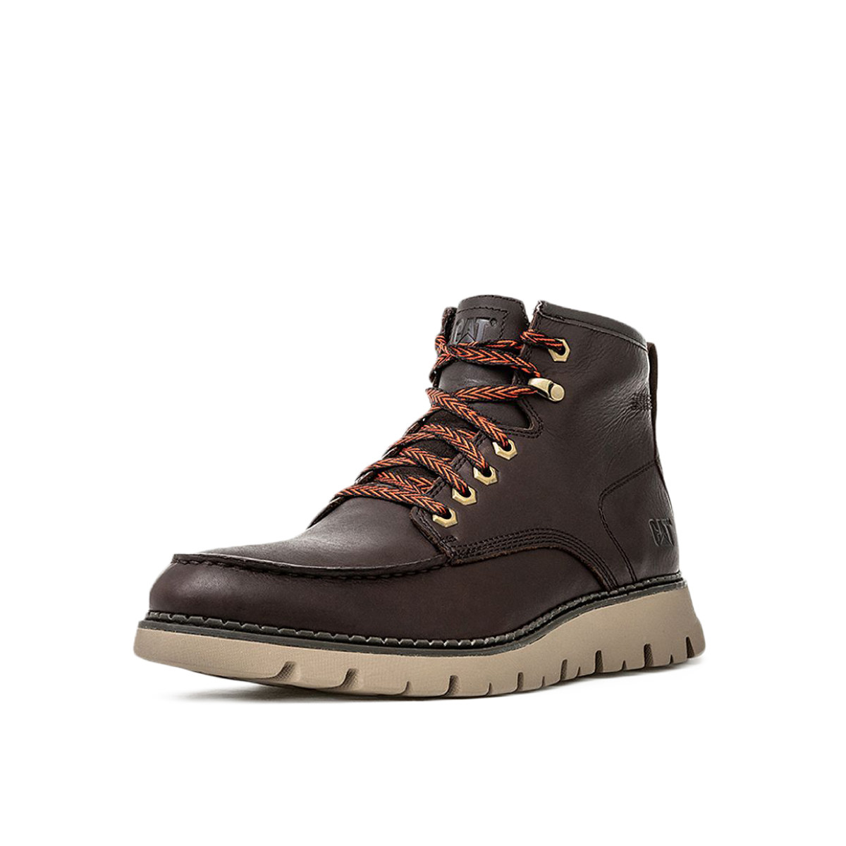 cat卡特春夏新款onboard牛皮皮革深褐舒适休闲户外休闲鞋