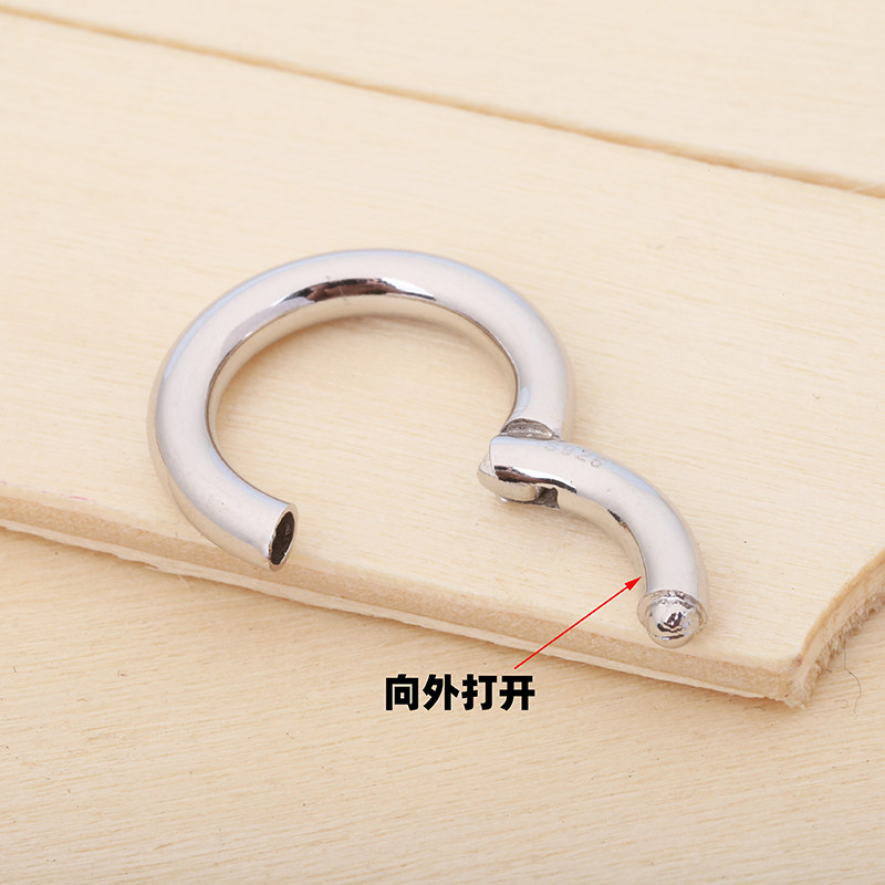 s925锁扣配件圆扣机械环扣圆环圆圈扣锁纯银扣