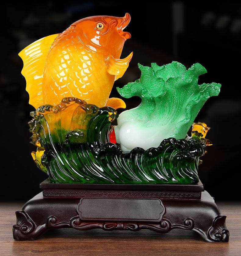 招财鲤鱼富贵有余摆件年年有余家居客厅摆件