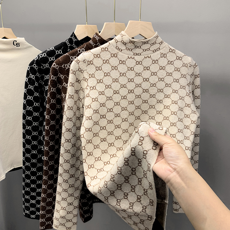 欧洲站欧货小衫打底衫女半高领毛衣秋冬季新款爆款毛衣内搭洋气潮