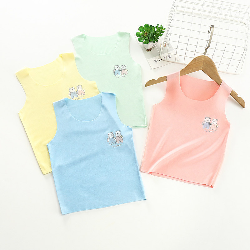 无骨薄款宝宝儿童背心吊带夏季男童女童睡衣背心吊带