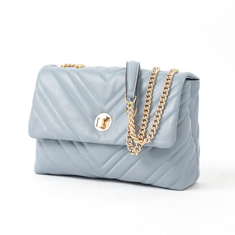 tuscans羊皮高级链条菱格单肩2021新款真皮女包通用款女包