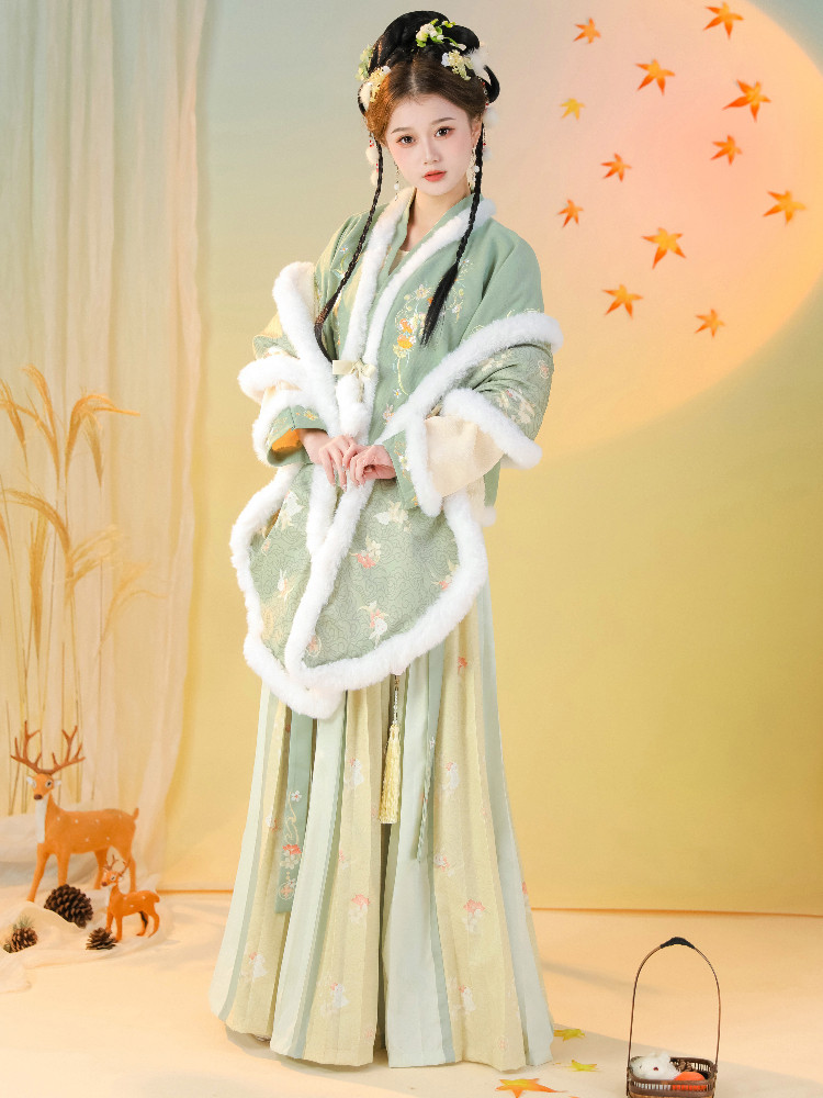 九笙原创正版【冬萌兔】唐褙子圆领衫唐制汉服女秋冬姐妹日常套装