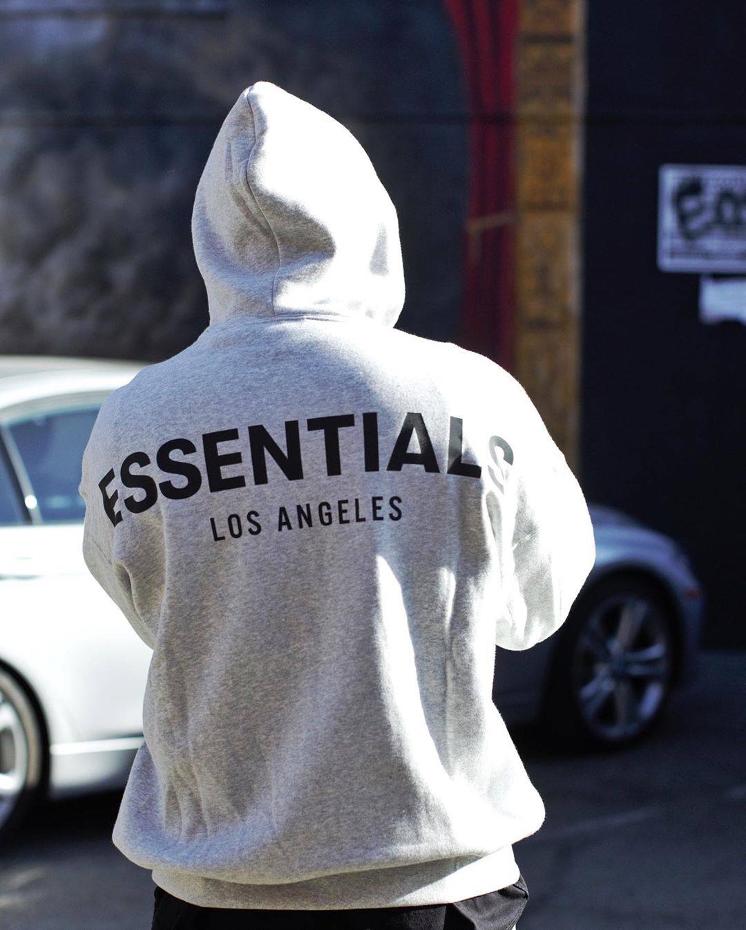 fear of god essentials 洛杉矶限定3m反光字母fog宽松连帽衫卫衣