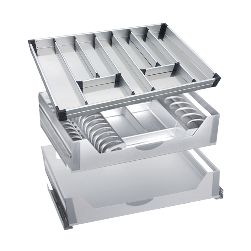 飞鸥厨房橱柜拉篮抽屉双层碗碟厨柜地柜工具厨房抽屉置物架