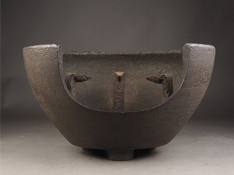重复上架日本茶道釜师儀兵卫造铁红风炉原箱功夫茶具