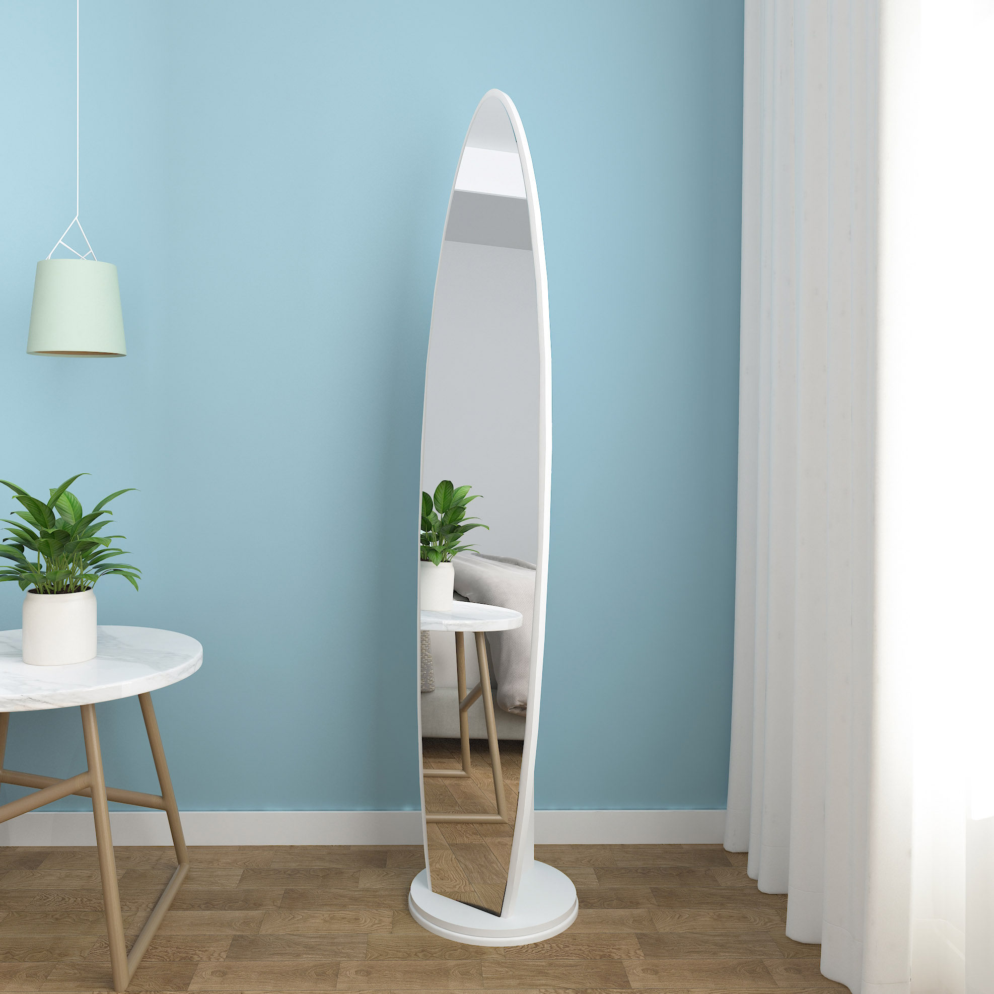 镜子全身穿衣穿衣镜旋转移动家用挂衣衣架一体穿衣镜