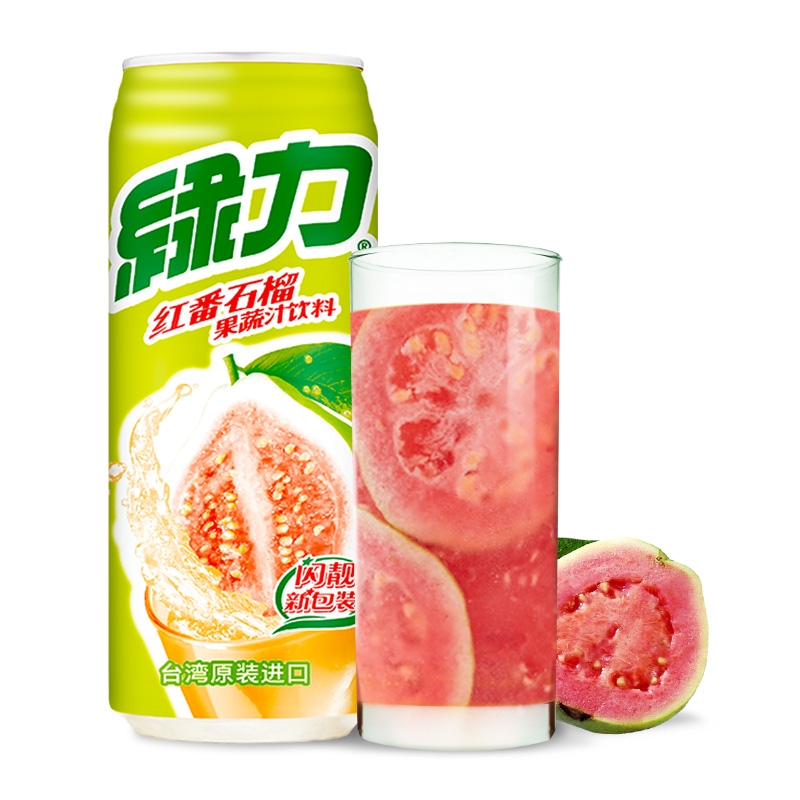 台湾进口绿力红芭乐果汁含维生素c饮料红番石榴汁480ml*5罐果汁