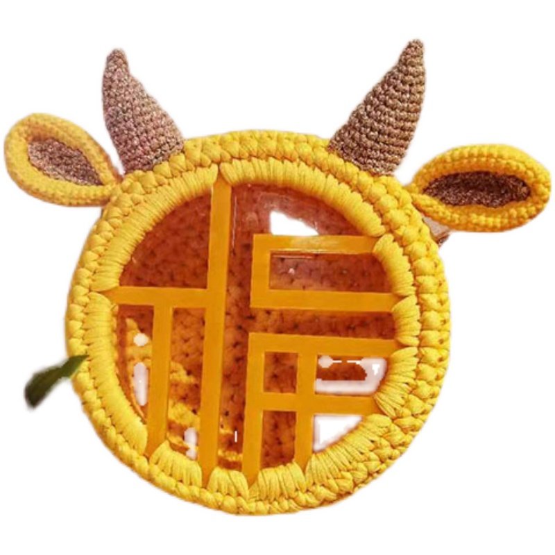 原创diy自制钩针编织福牛挎包毛线材料包牛年女友闺蜜创意礼物