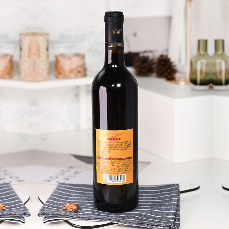 紫轩戈壁优选红葡萄酒750ml整箱瓶装干红静态葡萄酒