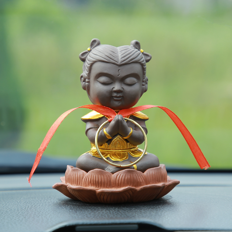 茶宠摆件精品可养紫砂哪吒三太子车内装饰品创意车载摆件车饰用品