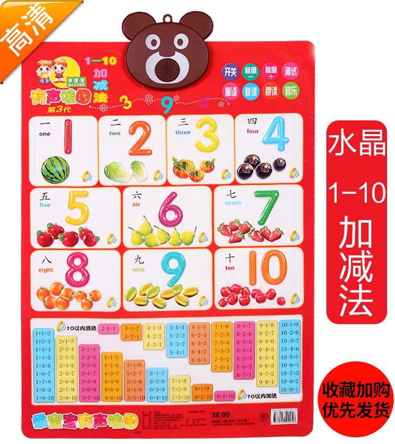 2张包邮正版乖宝宝看图识字有声挂图早教认知识物发声挂图认水果