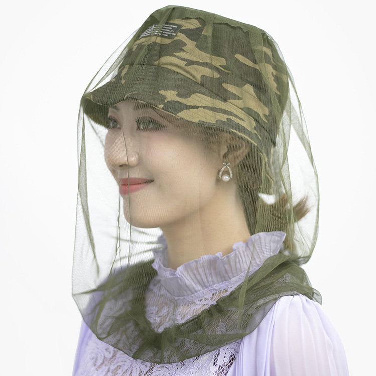 推荐户外夏天网纱帽遮脸帽防蚊防蚊帽