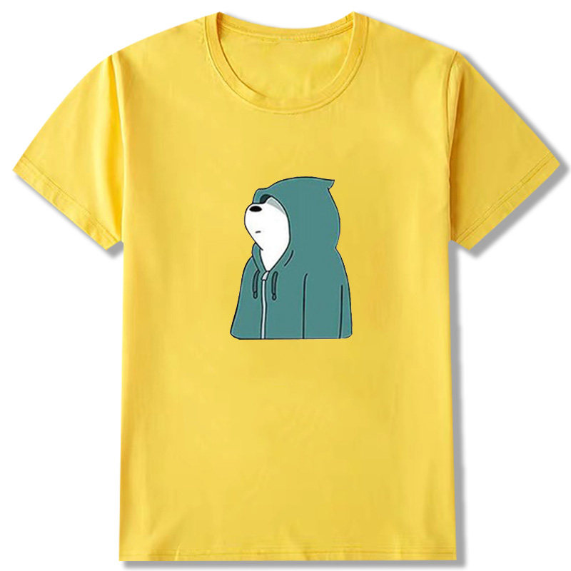 短袖男女咱们ice bear裸熊白熊国民老公欧美潮流t恤衫夏纯棉上衣