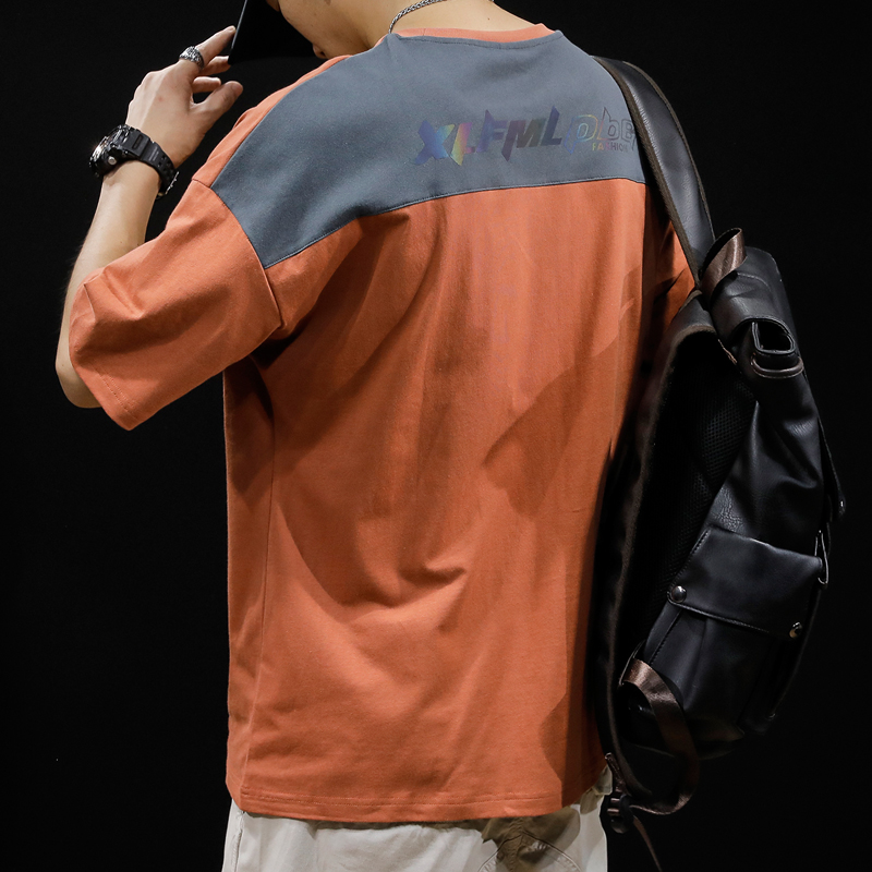 夏季胖子短袖t恤男宽松ins潮牌半袖大码男装加肥加大体恤潮流落肩