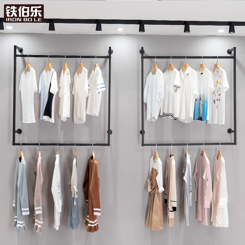 女服童装悬挂墙壁架子陈列衣服侧挂双层服装店服装展示架