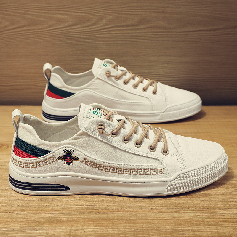 夏季男鞋潮鞋小白鞋透气爆款百搭潮流休闲板鞋蜜蜂欧洲站潮牌白鞋