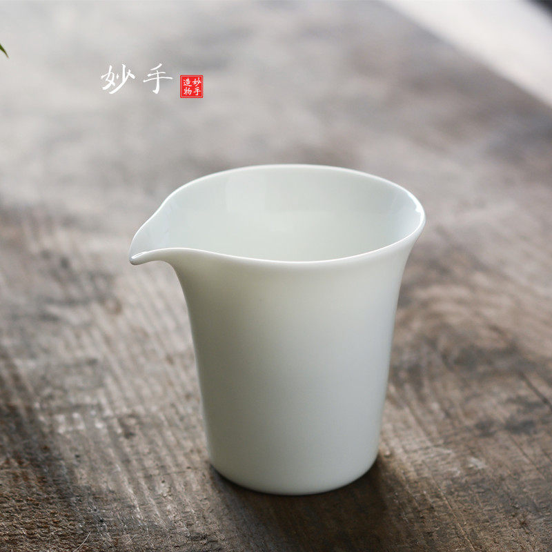 景德茶具功夫茶功夫茶海烫手通透镇玉薄胎大号公道杯