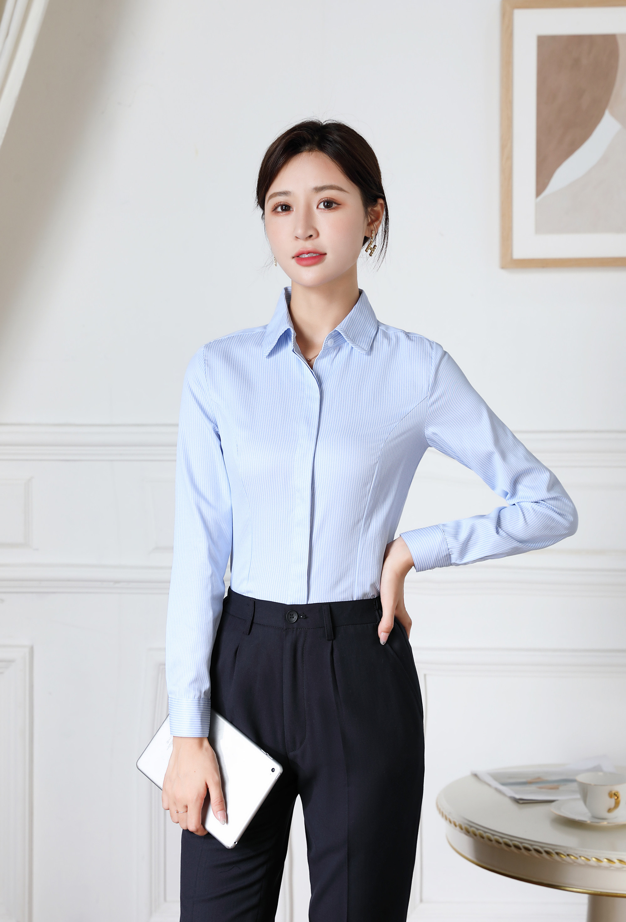 新款浦发银行行服衬衫女银行工作服马甲短袖衬衣职业装西服西裤