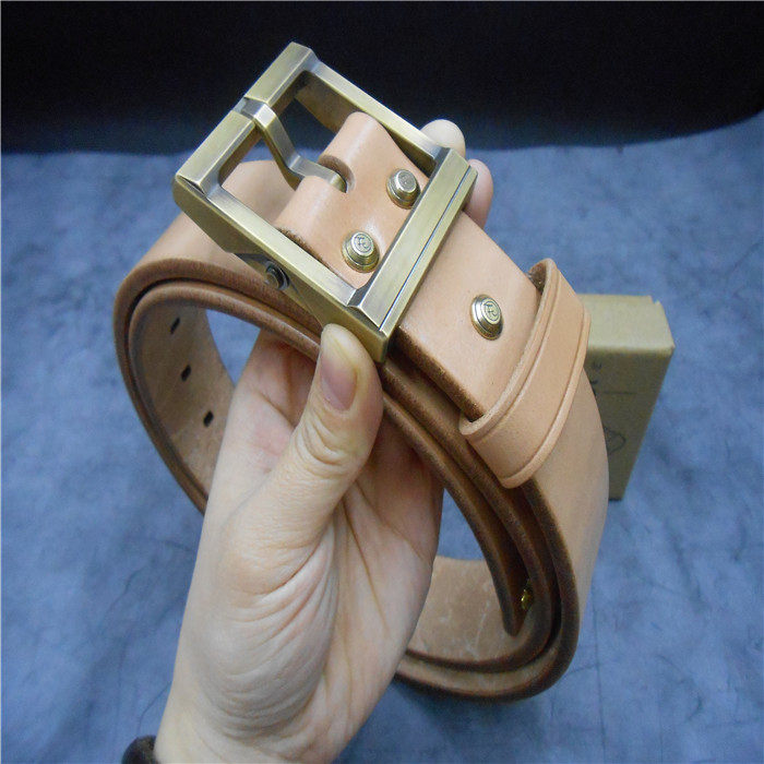 日本昭南多脂头层牛皮fc风尘第五代黄铜可拆卸腰带