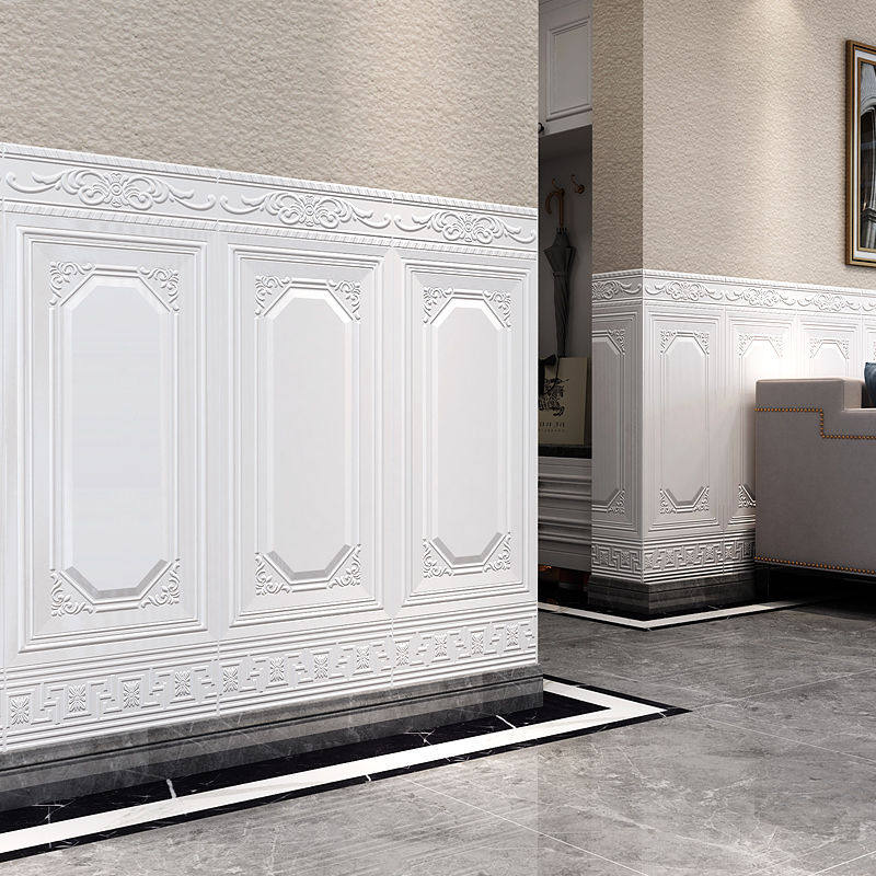 墙贴装饰创意个性自粘3d立体欧式墙裙护墙板防撞软装墙贴