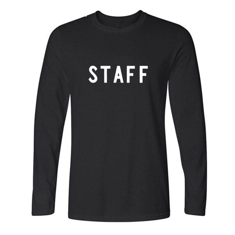 工作人员少女编号staff文字动漫周边长袖动漫t恤