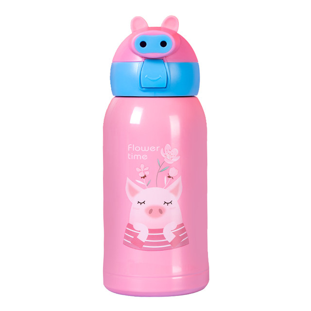 Children's vacuum flask with straws dual-use anti-fall baby water cup stainless steel portable water bottle for kindergarten pupils Children's vacuum flask with straws dual-use anti-fall baby water cup stainless steel portable water bottle for kindergarten pupils