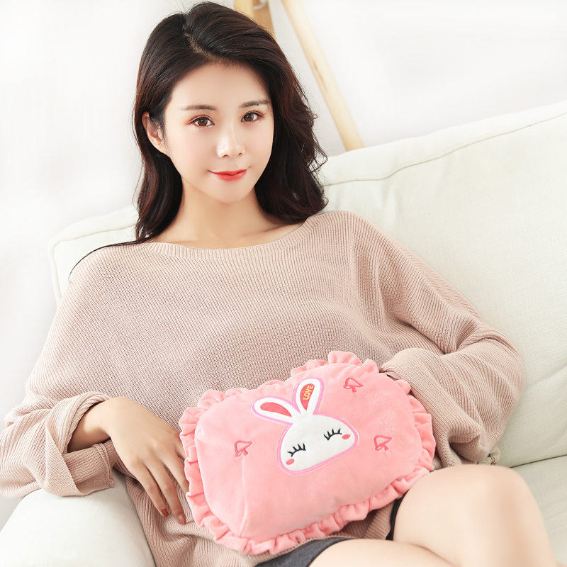 泉力充电式防爆热水袋暖手宝电暖宝宝暖水袋毛绒卡通暖宫可拆洗