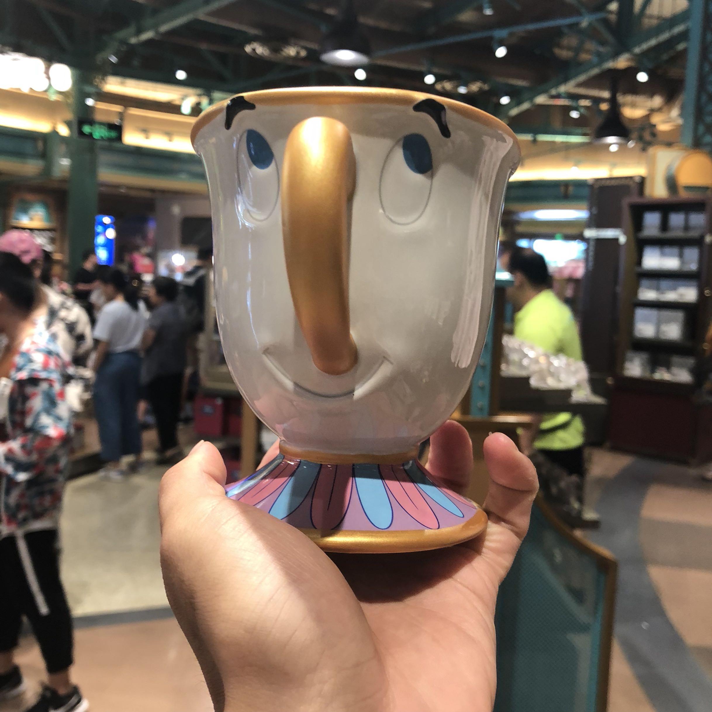 上海迪士尼生日礼物马克杯美女与野兽杯子阿奇陶瓷杯牛奶杯咖啡杯