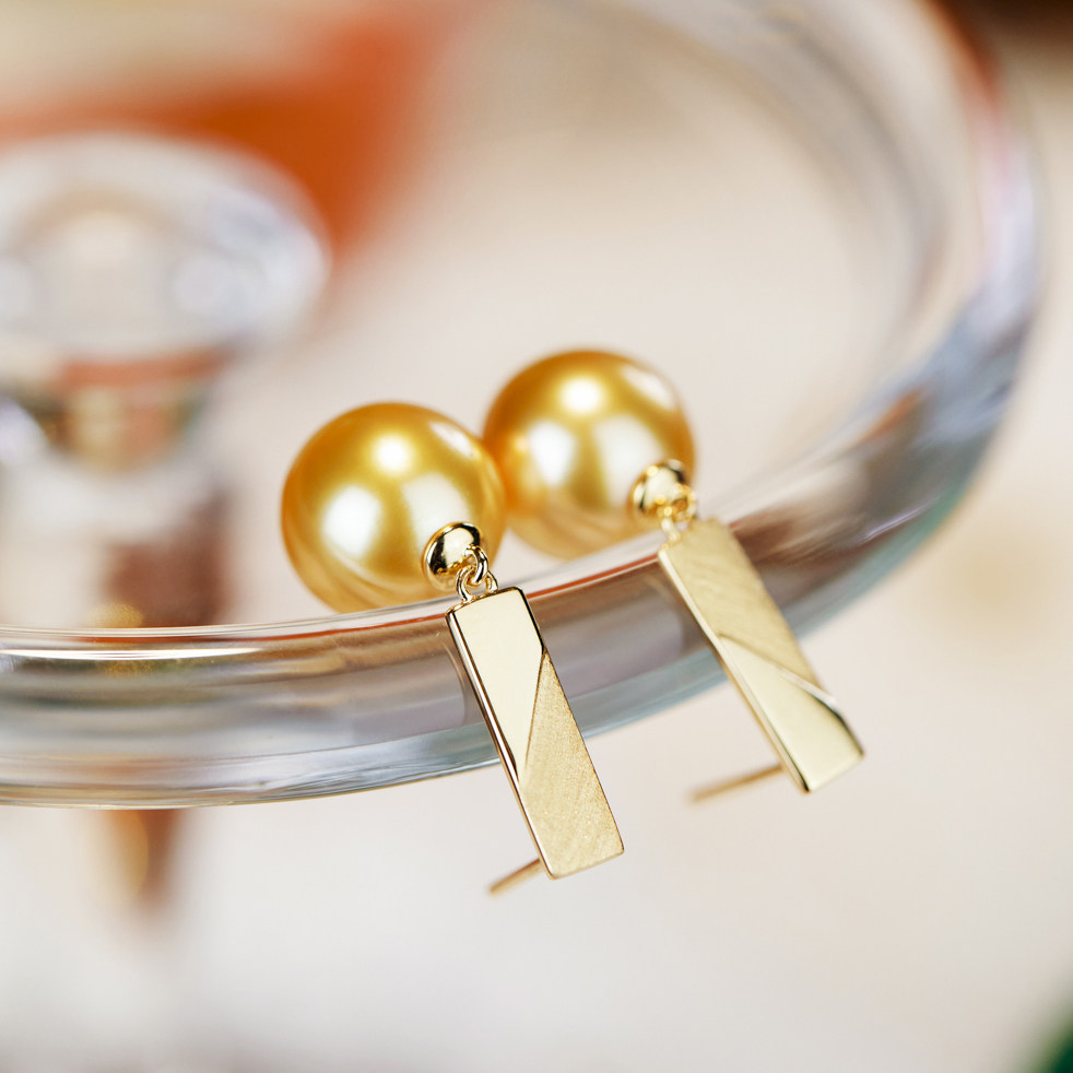 南洋金珠耳环天然海水珍珠耳坠经典百搭简约耳饰