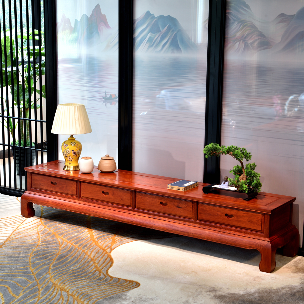 电视柜紫檀缅甸花梨大果影视中式客厅红木家具刺猬电视柜