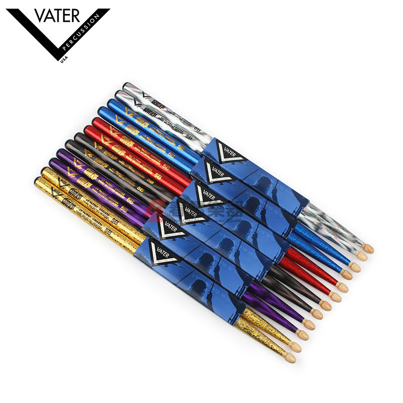 vater美产炫彩系列5a5b胡桃木彩色鼓棒架子鼓鼓棒