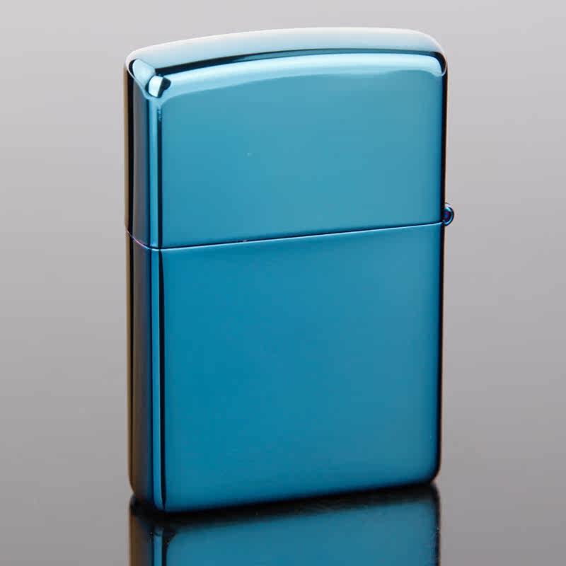 原装zippo打火机蓝冰经典哈雷蓝色火焰20711防风正版
