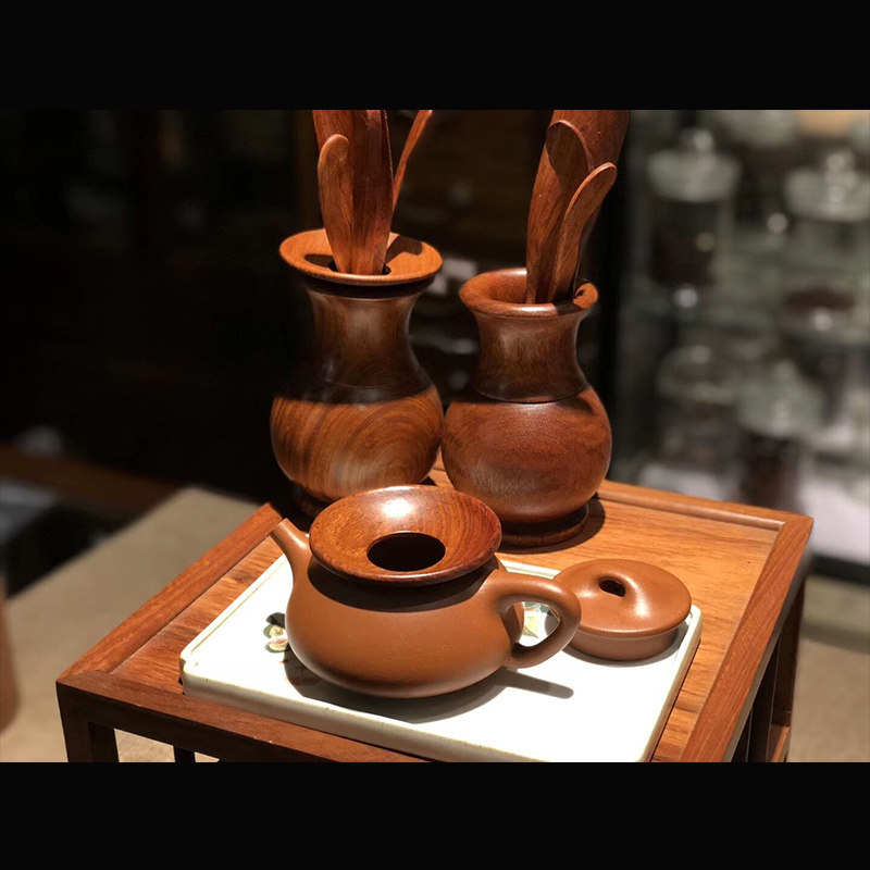 大檀花梨茶道六君子红木缅甸花梨茶则茶桌功夫茶茶勺茶具摆件