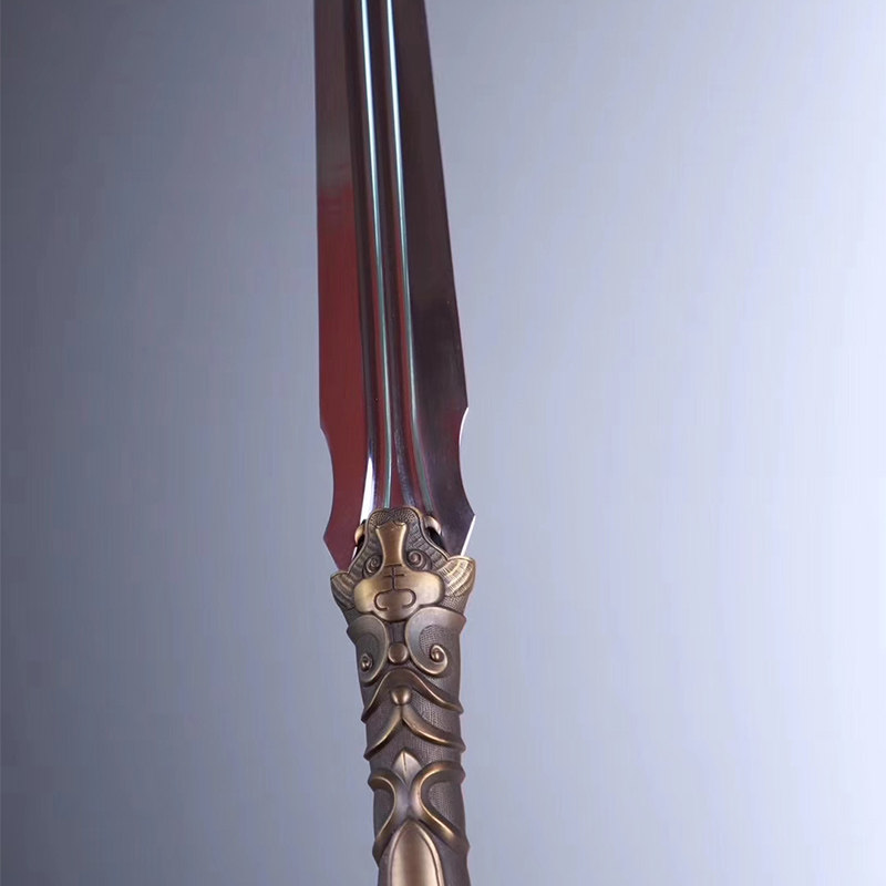 印度小叶紫檀手持破阵霸王枪实木长矛兵器器件摆件