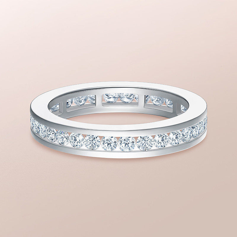 drforever系列圆满女戒群结婚钻戒钻石排镶戒指手饰