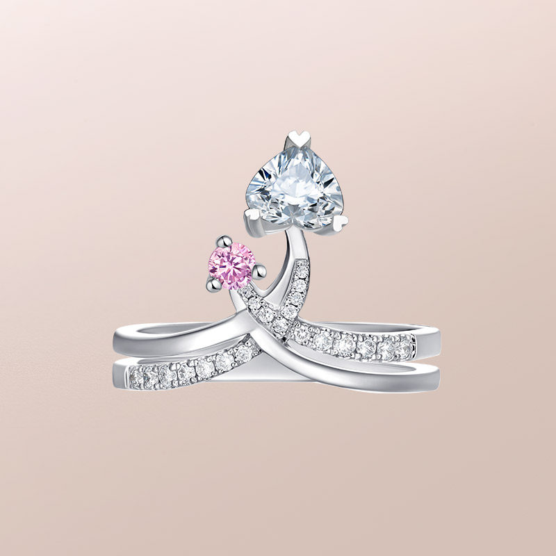drwithyou系列挚爱爱相随粉钻求婚钻戒钻石手饰