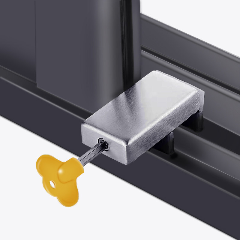 窗户锁扣铝合金门窗纱窗限位平移推拉拉窗儿童窗锁